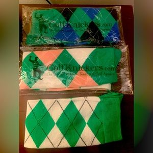 3 pair Golf Knickers socks, 1 opened and worn twice.